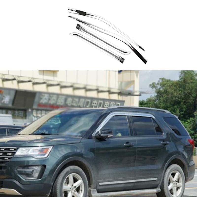 4PCS Chrome Sun Rain Guard Window Visor Shades for 2011-2019 Ford Explorer