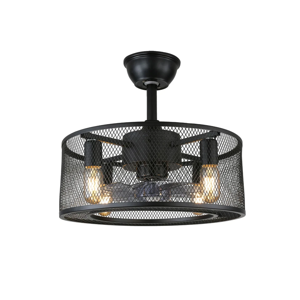 18/20" Ceiling Fan Light Farmhouse Cage Chandelier Pedant Lamp w/ Remote Control - Image 4 of 4