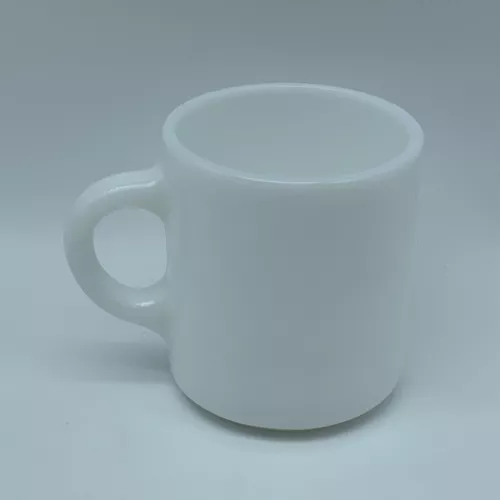 Vintage Unbranded Milk Glass Coffee Cup Mug - White - Very Sturdy Great Quality!