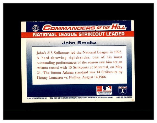 JOHN SMOLTZ YOU PICK SEE SCANS OF EVERY CARD - Picture 5 of 379