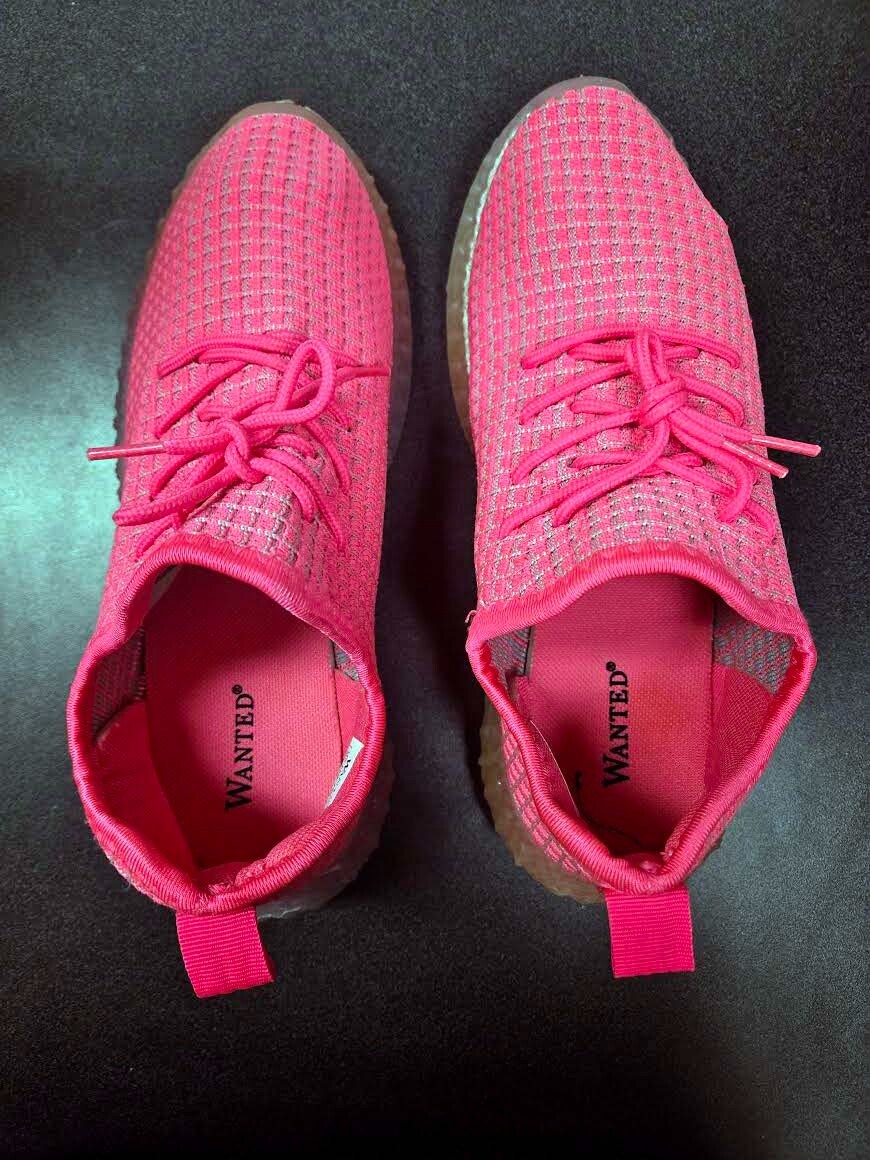 SAOLA Scarpe da ginnastica Wanted "Super" rosa sneakers suola gomma arcobaleno donna tg 8 5