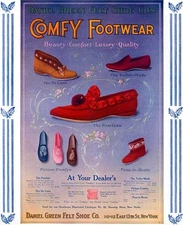 Daniel Green Comfy Footwear Felt Shoes PUSS IN BOOTS de Luxe PEERLESS 1912 Ad