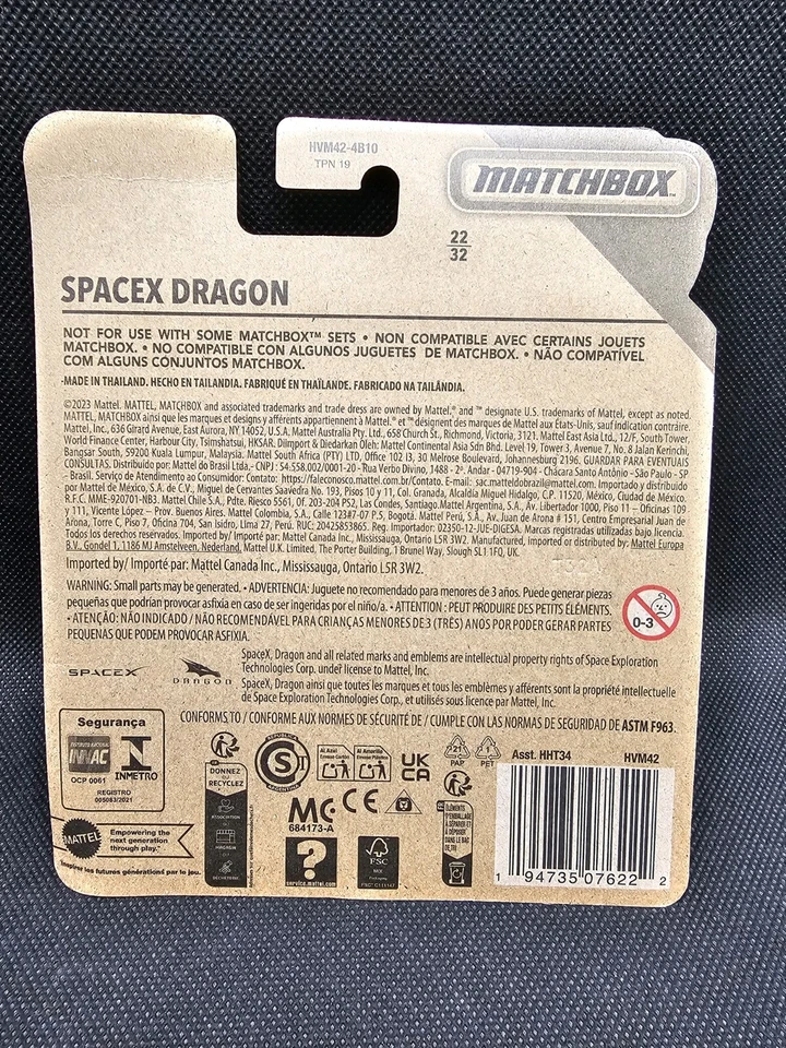Matchbox Sky Busters Space X Dragon Diecast SpaceX Skybusters 2024 - Image 4 of 4