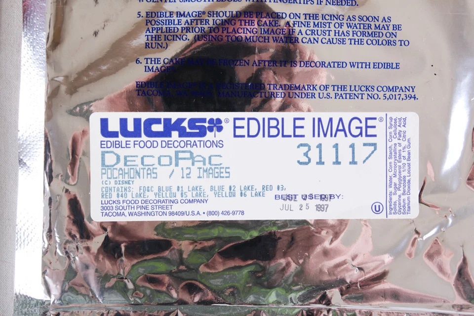 Pocahontas, Lucks Edible Image Cake Decorations Lot of 12, 1997, 7"x7" - Image 2 of 3