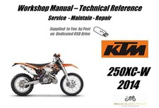 KTM 250XC-W 250 XC-W   Service Repair  Workshop Manual USB 2014