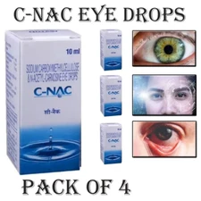 (Pack of 4) C-NAC Eye Drops For Cataract, N-Acetylcarnosine 10ml Each (4 x 10ml)