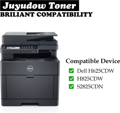 5 Pack Toner Cartridges For Dell H625cdw H825cdw S2825cdn H625 H825 S2825 - Picture 3 of 10
