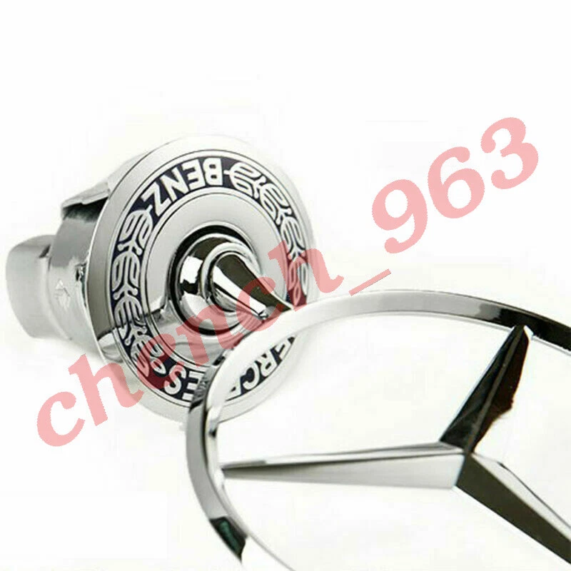 LOGOTIPO/EMBLEMA/ORNAMENTO CAPÓ ESTRELLA MONTADO PARA MERCEDES-BENZ CROMO/NEGRO/1994-2007 Foto 3 de 4