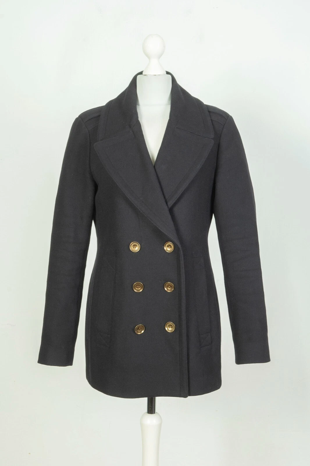 Burberry — Burberry Brit Wool Navy Blue Women's Pea Coat Jacket Size UK 10 US 8