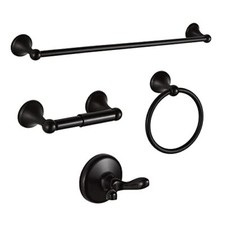BATHROOM ACCESSORY SET Towel Bar Hook Toilet Paper Holder Bronze 4 Pcs BGL
