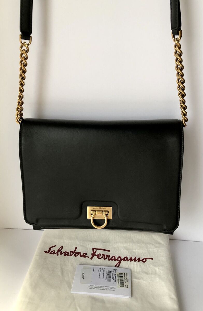 Salvatore Ferragamo Women's Gancio Square Shoulder Trifolio Salvatore Ferragamo Women's Gancio Square Shoulder Trifolio