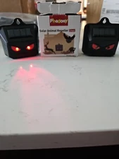 Ultrasonic Solar Deterrent Red LED Lights Wild Animal Repeller Powered Predator