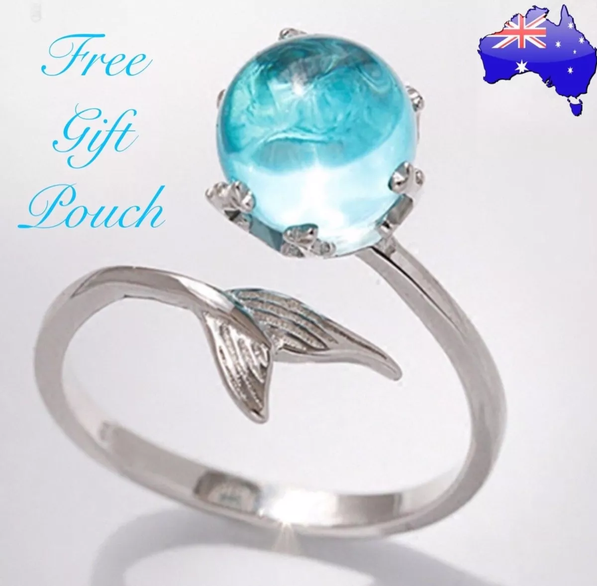 Ocean crystal deals mermaid ring