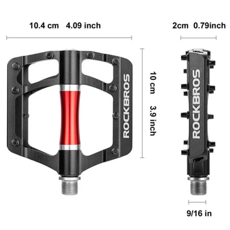 ROCKBROS Flat Bike Pedals MTB Road Aluminum Non slip Platform