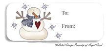 Country Snowman Gift Tags Self Stick Gift Tag Labels Holiday TO/FROM Stickers