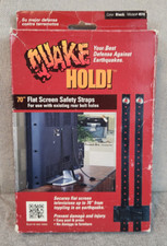 Quake Hold Flat Screen Safety Straps UpTo70" TV Earthquake Strap 4516 Black NEW