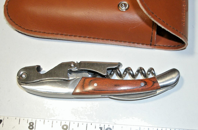 Wine Opener Corkscrew 2 Lever Stainless Steel Bottle Opener with leather  case
