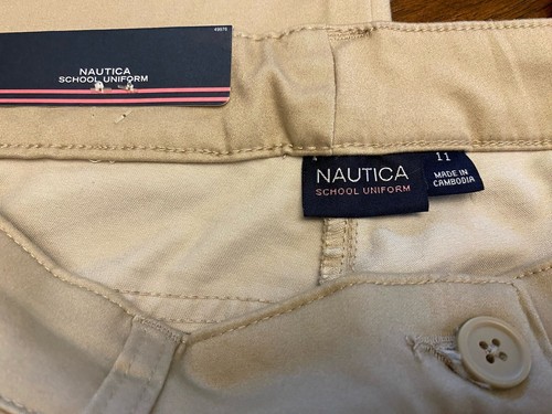 Nautica Pants Junior Girls Sz 11 Khaki Skinny School Uniform Pants MSRP $40 NEW - Picture 7 of 11