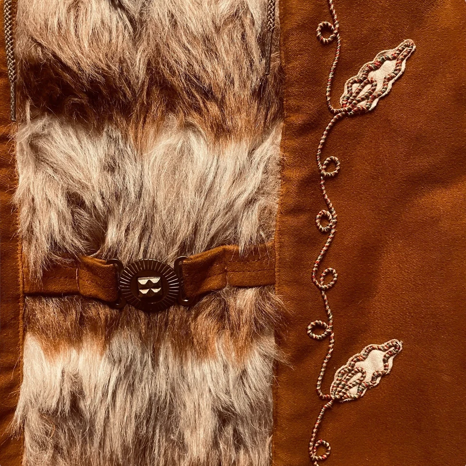 Abrigo Penny Lane Vintage Años 60 Bordado Piel Sintética Union Mujer’s Talla S Foto 2 de 4