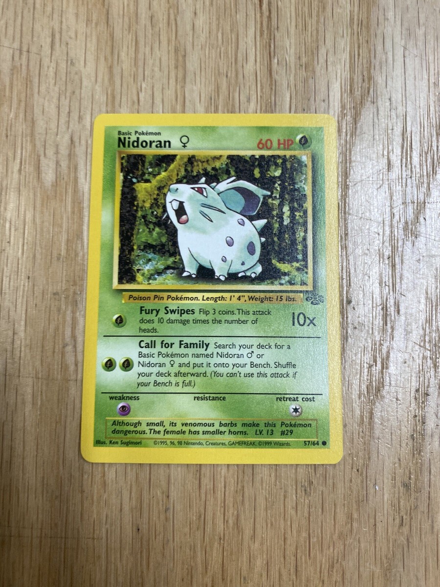 1995 nidoran pokemon card Pokemon Gym Challenge Single Card Common Giovannis Nidoran F 75 Lightly Played