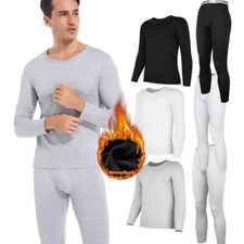 Winter Fleece Lined Men Thermal Long Johns Underwear Set Tops & Bottoms Leggings