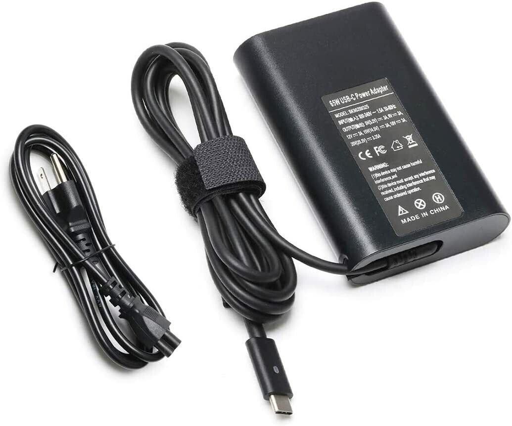 Dell 65W Watt USB-C Type C Laptop Charger AC Power Adapter HA65NM190, DA65NM190