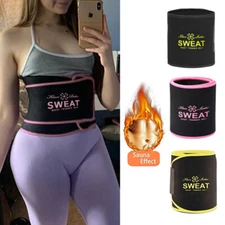 Men Women Waist Trimmer Trainer Belt Sweat Wrap Tummy Control Abdomen Fat Burner