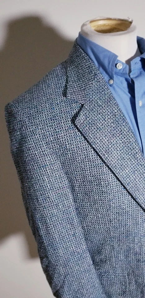 40S Purple Rainbow Colorful Check Nubby Tweed Sport Coat Jacket Blazer Bachrach - Image 3 of 4