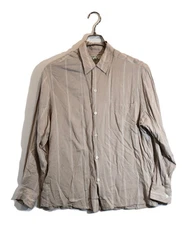 WACKO MARIA Striped open collar shirt Size: M Beige Men