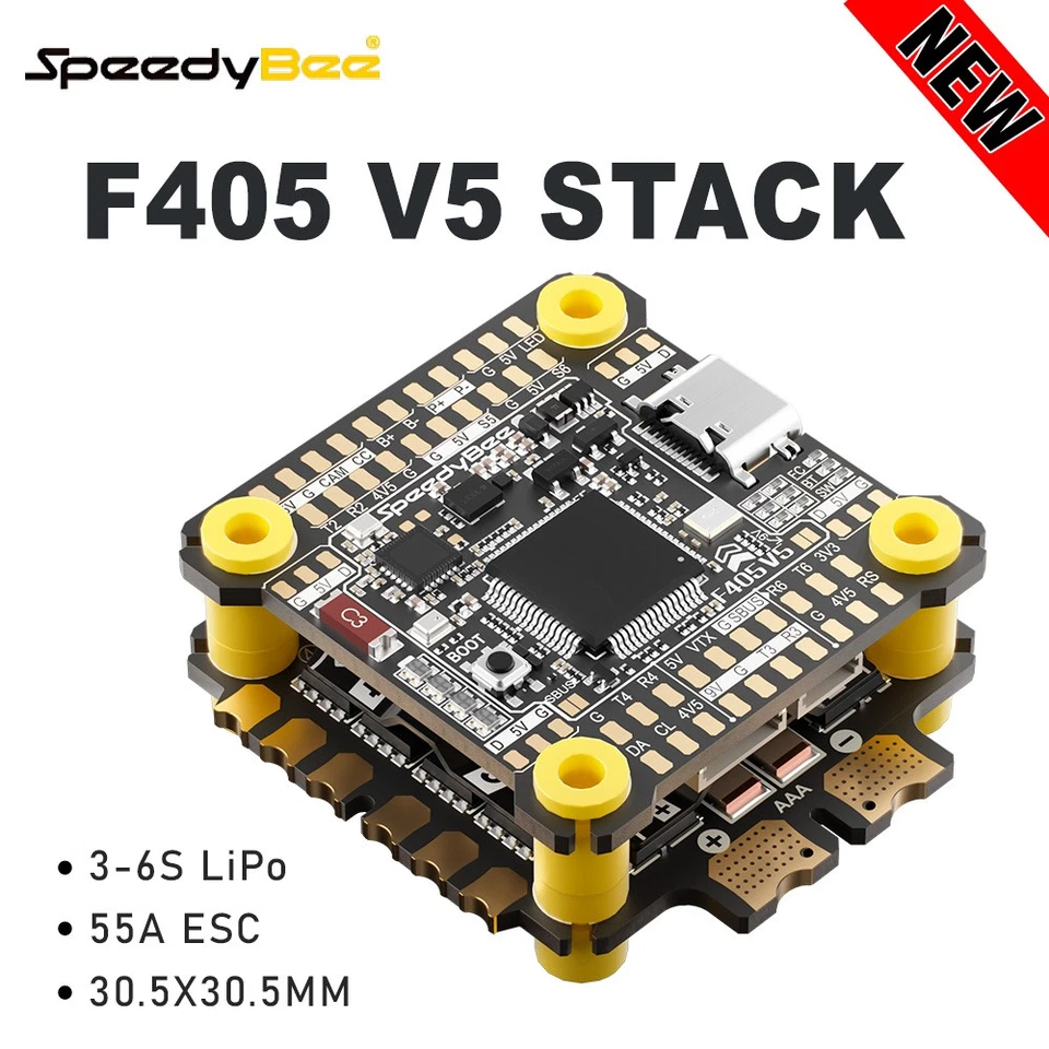 SpeedyBee F405 V5 Stack F405 V5 FC 55A ESC 4in1 3-6S For RC FPV Racing Drone - Image 4 of 4