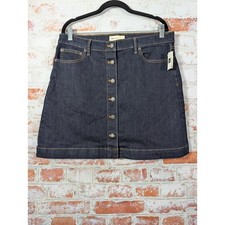 Gap Denim Skirt Womens 32 Blue Button Front Mini Dark Wash 1969 NWT 49.95