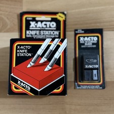Bloque de almacenamiento de estación de cuchillos X-ACTO y hojas curvas #10 con dispensador de colección