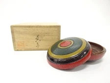 7617651: JAPANESE TEA CEREMONY / KOGO INCENSE CONTAINER / LACQUER WARE / TOP PAT