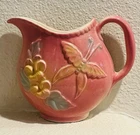 Vintage HULL POTTERY SUNGLOW Wall Pocket Pitcher PINK Butterfly Flowers “USA 81”