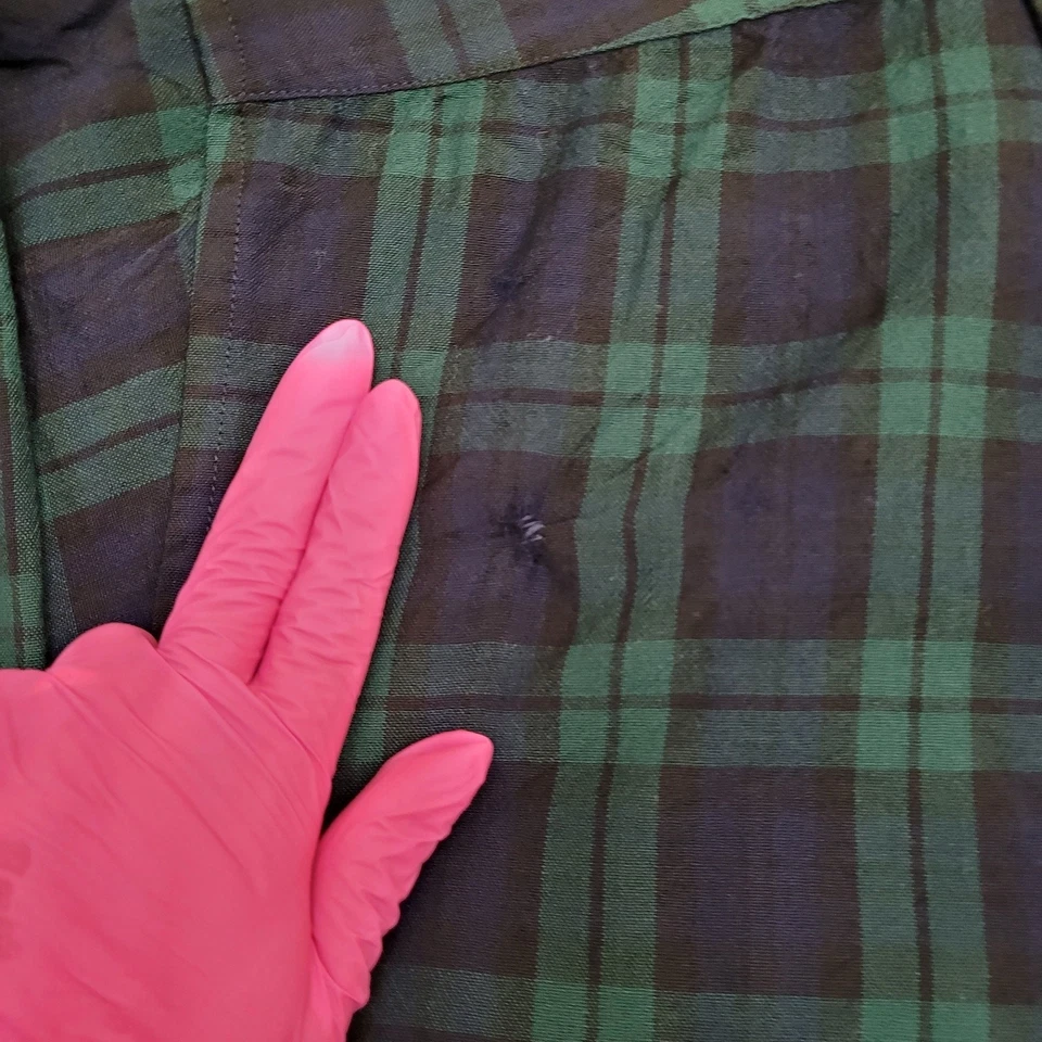 Vintage Pendleton Flannel Plaid Button Shirt Large 24x30 Blue Green - Image 3 of 4