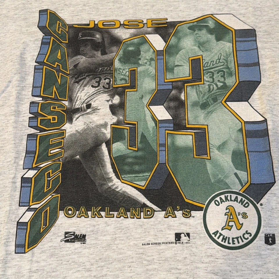 Camisa de béisbol vintage años 90 MLB Salem Oakland Athletics A’s Jose Canseco #33 talla L Foto 2 de 4