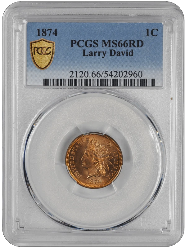 1874 Indian Head PCGS  RD 66
