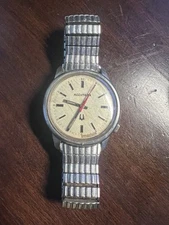 Men’s Vintage Bulova Accutron N1 Analog Tuning Fork Silver Round Speidel Band