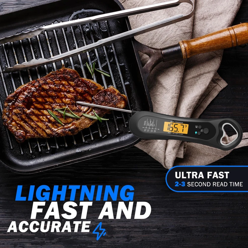 Meat Thermometer Digital, Instant Read Meat Thermometer for Grill and Cooking, w