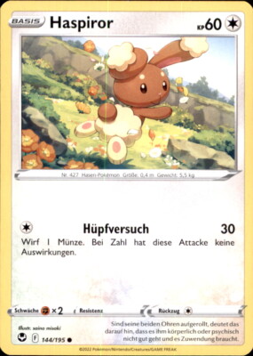Pokemon 144/195 - Haspiror - Common - SWSH12 Silberne Sturmwinde