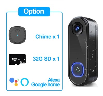 Video Doorbell WIFI 1080P HD Outdoor Waterproof Phone Door Bell Security Camera