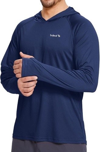 Men's UPF 50+ Sun Protection Hoodie Long Sleeve Rash Guard for Fishing Swimming - Picture 14 of 78