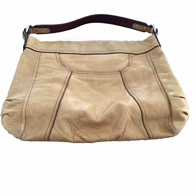 B Makowsky Yellow Leather Shoulder Bag