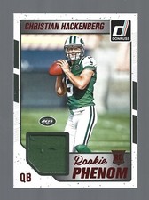 2016 Donruss Rookie Phenom Jersey Relics Red Foil #31 Christian Hackenberg Card. rookie card picture