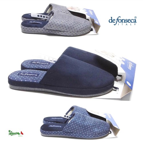DEFONSECA Ciabatte pantofole uomo invernali gomma ROMA TOP I M710 blu  grigio | eBay
