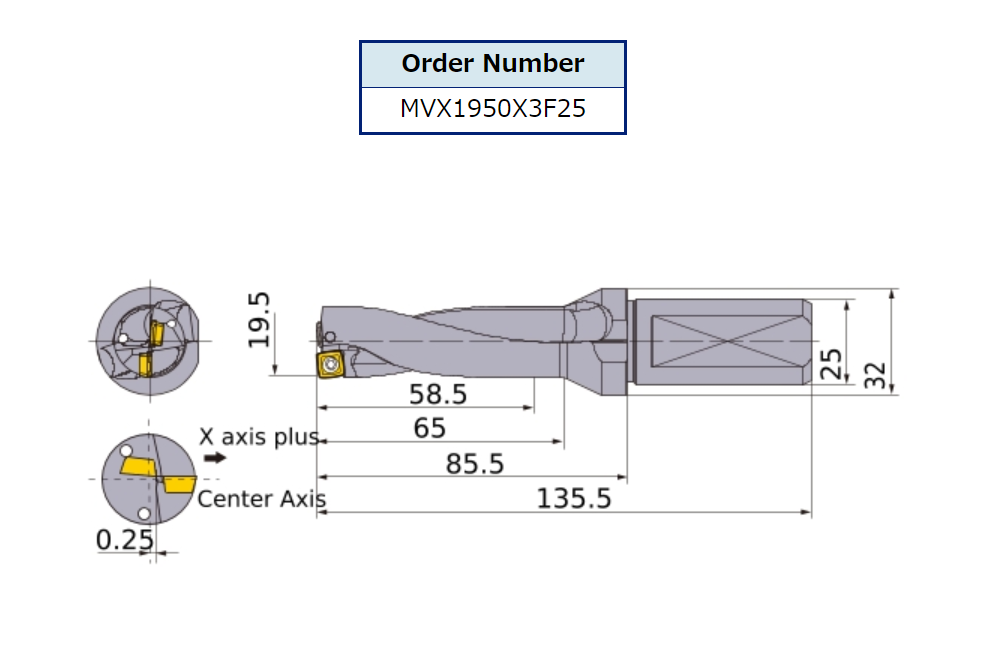 ピコタページ Mitsubishi Indexable Drill 19.5mm (.767