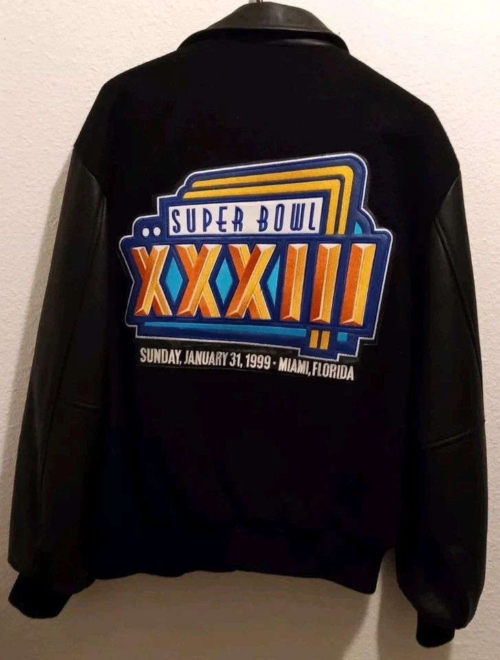 Denver Broncos 1999 Superbowl Win In Miami  Mens large Wool & leather Jacket - Image 3 of 4