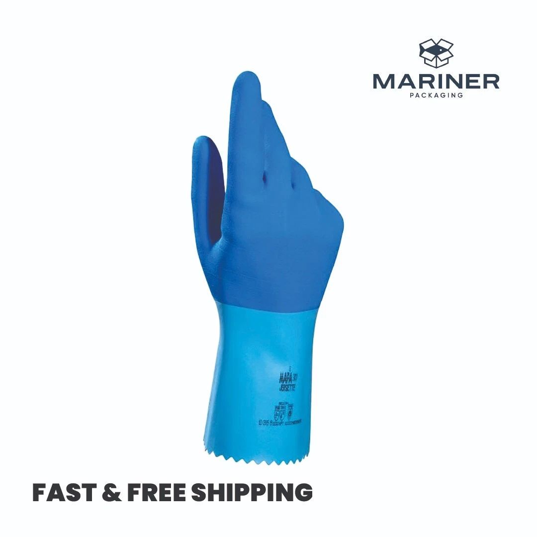 Work Gloves Rubber Waterproof MAPA JERSETTE 301 Reusable Size 8 / M x 5 Pairs