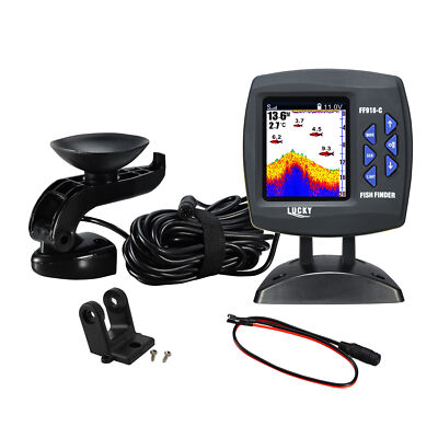 LUCKY Wired Fish Finder 180m Transducer Sensor Fishfinder LCD Fish Locator