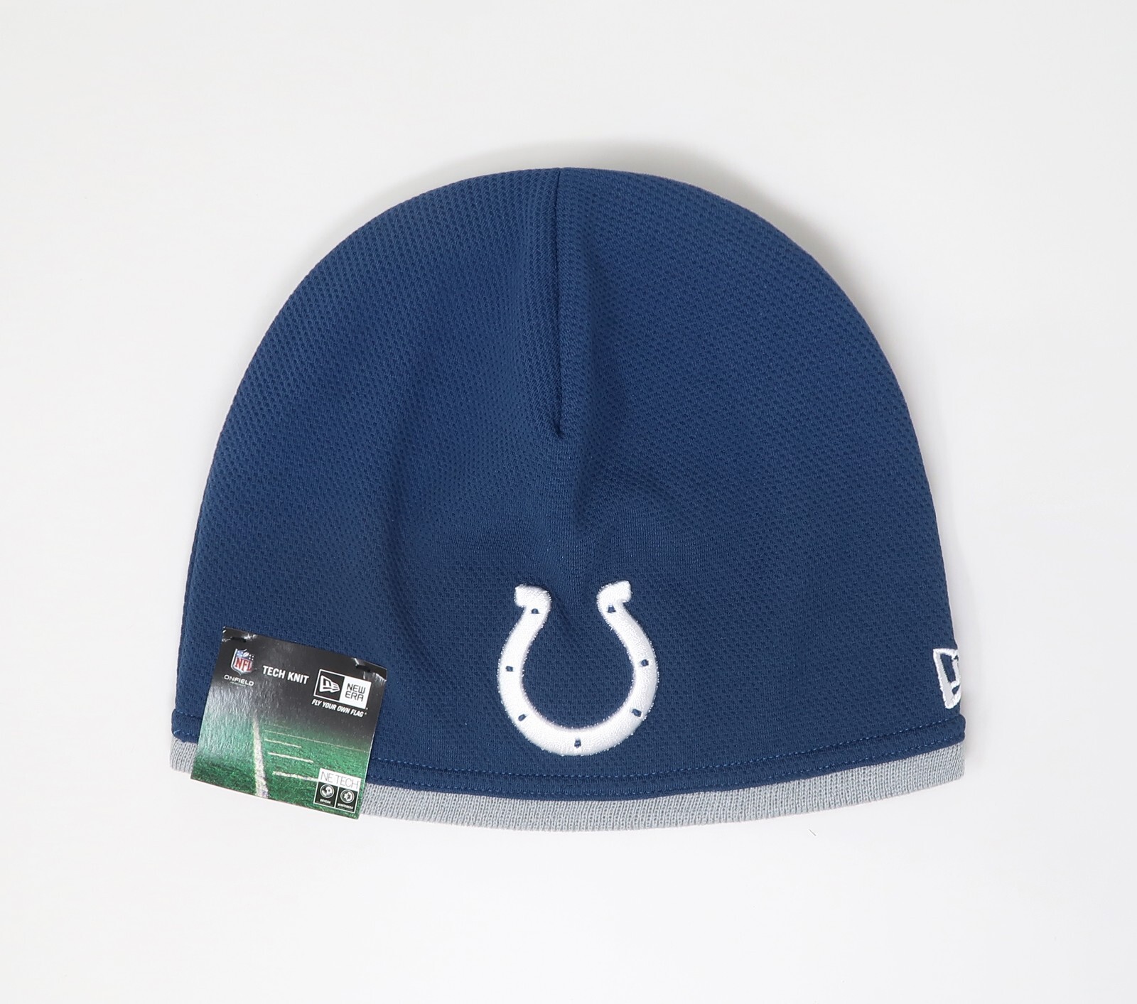 New Era Indianapolis Colts Tech Beanie for Men and Women - On-Field Blue Knit Hat